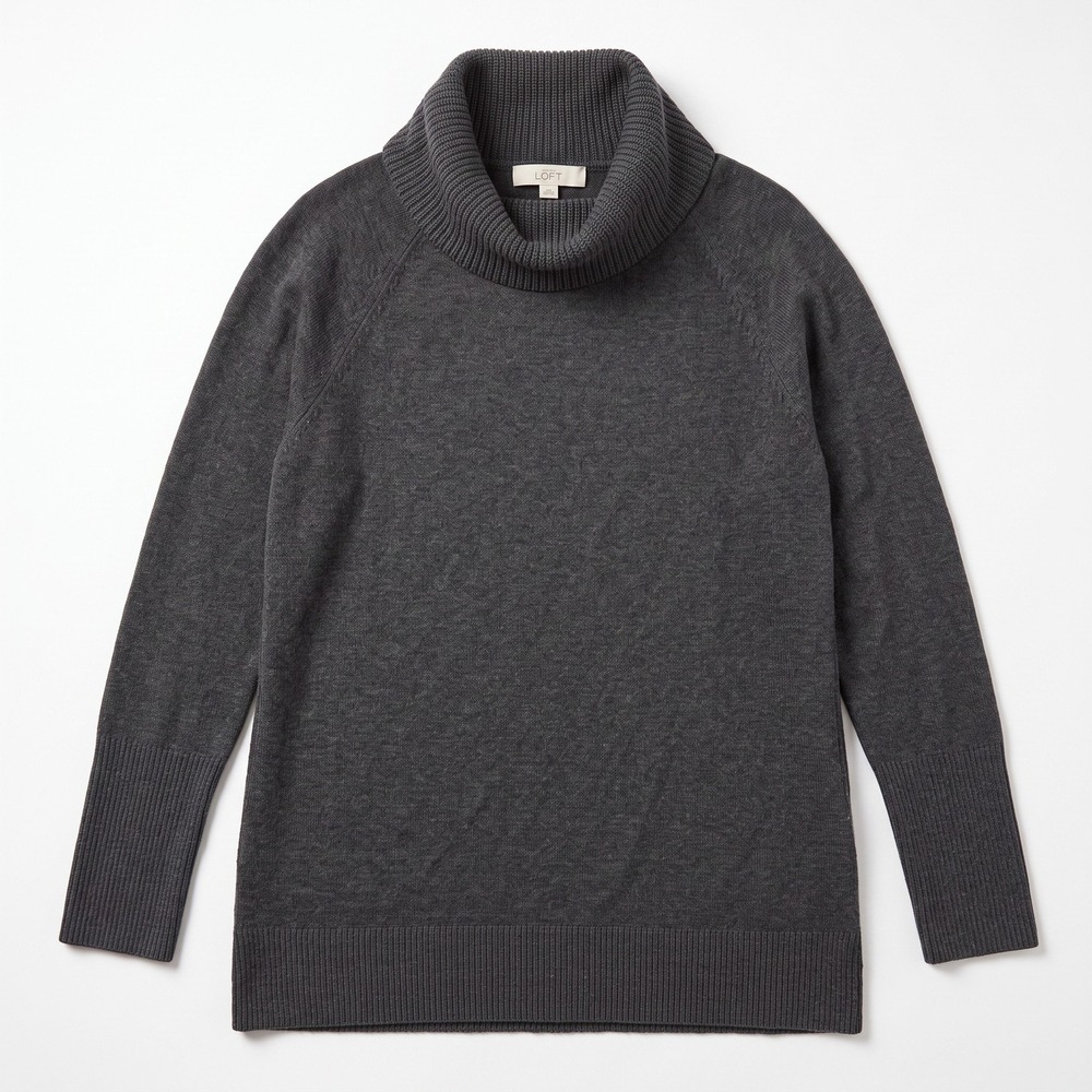 LOFT XXL Gray Cowl Neck Sweater Womens Cozy Casual Boho